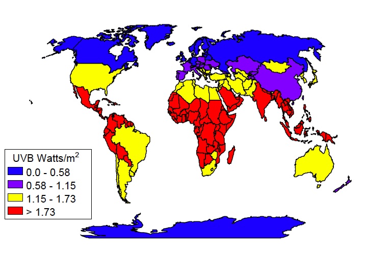 UV radiation across the globe